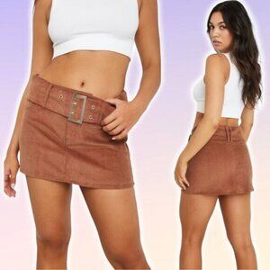 NWT GARAGE Corduroy Low Rise Micro Mini Skirt Sz Small Raw Hide